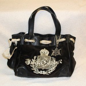 Juicy Couture Daydreamer Black Velour Tote